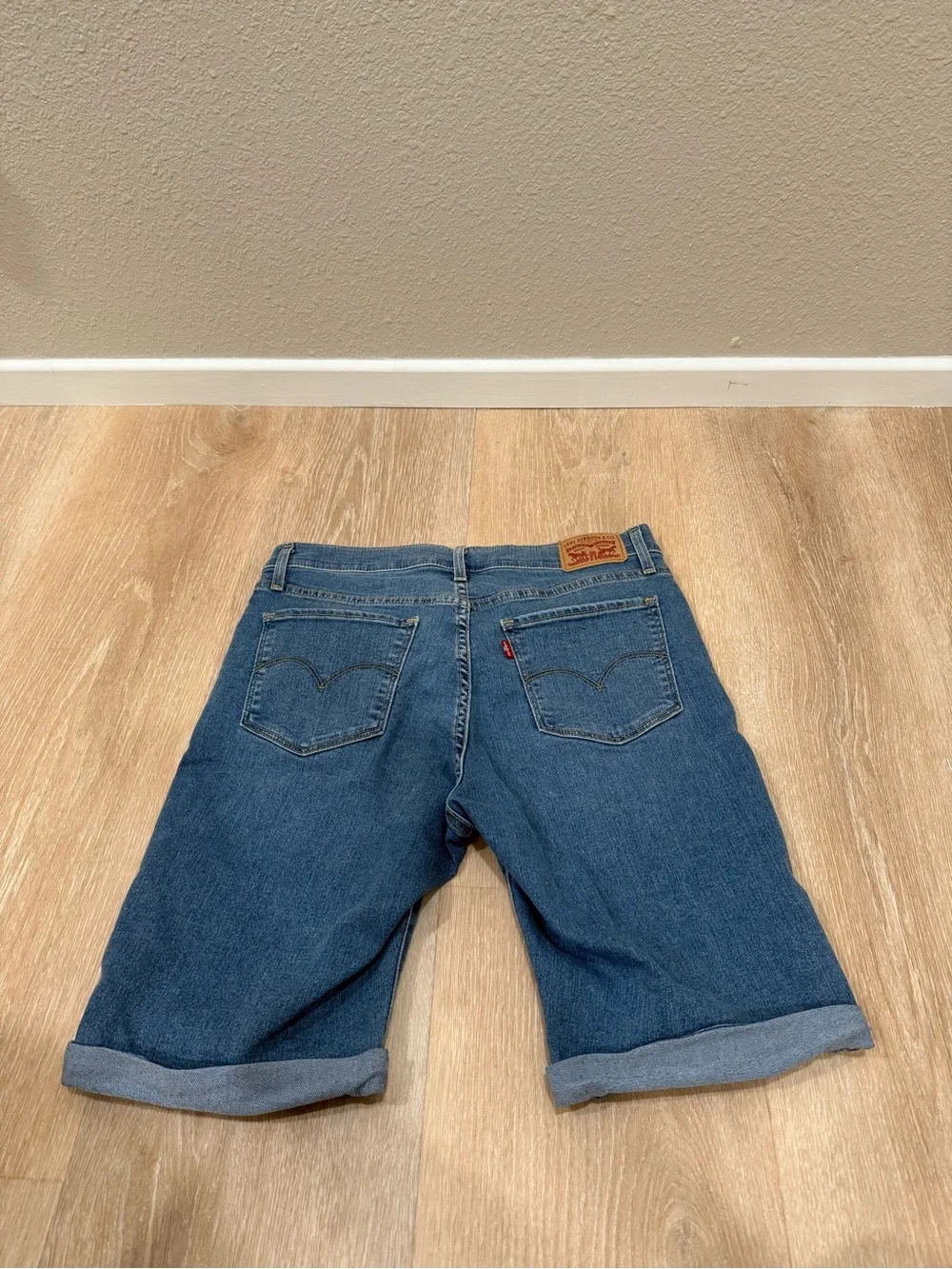 Levi's Midwash Rolled Cuff Denim Bermuda Shorts
